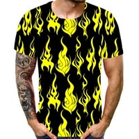 Corashan Graphic Tees Muška modna casual labava 3D Cool Printing Pulover u pulover za okrugli vrat Top