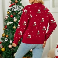 Ženski božićni džemperi jesen zimske modne plus size Crewneck Dugi rukav Tunik slatki povremeni trendi