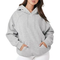 SIMPLMASYGENI Clearnace Ženske prevelike dukseve s dugim rukavima Comfy casual pulover Jesen Zimska