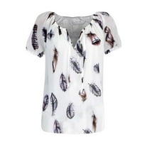 Cleance Women Bluzes Dressy bluza Grafički otisci Kratki rukav Ležerne prilike, Lose Slow V-izrez Bluze,