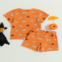 Halloween Toddler Baby Boy Dječji posteljina odijela Pumpkin kratki rukav majica i kratke hlače Dečija