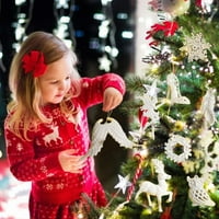 Eychin Božićno ukrašavanje stabla slatko crtani božićni ukrasi za božićne stakle za odmor za božićni