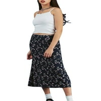 Ženske a-line midi suknje boemsko visoke struk cvjetne tanke FIT Long suknje
