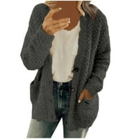Ugodni kaputi za žene plus veličine casual pada zimski jakne sa džepovima