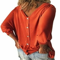 Luxtrada Womens Plus Veličina T majica V izrez Labavi bluza Rucke Ležerne prilike punjene vrhove za