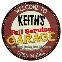 Keith's Full Service Garage 12 Okrugli metalni znak Man Cave Décor 200120037190