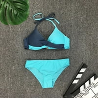 Vekdone modne žene seksi kupaći kostimi za patchwork bikini split kupaći kostim, plavi, m