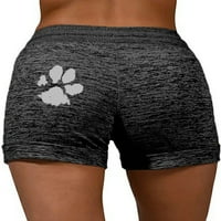 Kratke hlače od plaže elastične struke za žene Casual Cat Paw Print Sport Fitness Kratke hlače Yoga