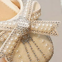 DMQupv visoke sandale za djevojke luk mary jane cipele balerina sa satenskim gležnjanjem za vjenčane