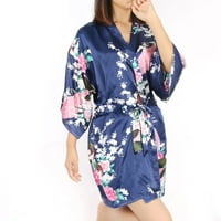 Piccocasa ženski saten kratki kimono haljini cvjetni