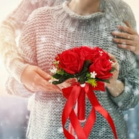 Baccoc ArtIficial Cvjetovi Početna Dekor Valentinovo Romantični vjenčani buket Silk Roses Bridal Vjenčanje