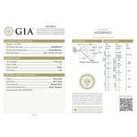 Diamond Angažman za žene okrugli Gia certificirani pasijans 4-prong 0. Carat 18k bijelo zlato