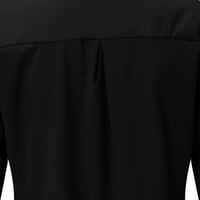 Beppter Ženska odjeća Žene dugih rukava punog rukava gumb za ovratnik bluze na vrhu crne