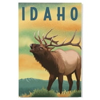 Idaho, Elk, litografski potpis zida Wood Wood