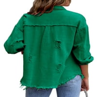 Neilla ženska majica bluza za vrat Otvori prednje traper jakne dame elegantne vrhove tunička majica
