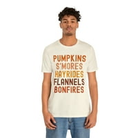 Pumpkins s'mores Hayrides Flannels Bonfires Jesen Graphic Kratki rukav Tee