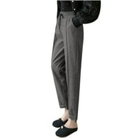 Deagia linenske hlače Žene jeseni zimske casual pantalone pune dužine hlače zimske modne plišane casual