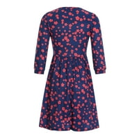 Jesenske haljine za žene Modne žene oblače Ljetni casual džep sa V-izrezom Džebovi za odmor Plaža Mini