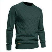 Pedort Muški ležerni džemper s dugim rukavima pleteni džemper pulover zeleno, l