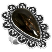 Čvrsti sterling srebrni stilski prsten prirodni zlatni serafinite