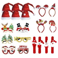 Toma Set Božićne čaše za šešire za glavu Clap Ring narukvica set za novu godinu Xmas Dekoracija Božićni