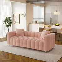 80 ružičasti toddy baršun kauč, tapecirani kauč s dva jastuka, modernog kauča za mjehuriće kauč Loveseat