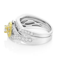 CTTW Diamond Angagement Bridal prsten set 14K dva tona zlatna halo stil vjenčanja Veličina za vjenčanje