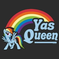 Ženski moj mali poni: Prijateljstvo je čarobna Rainbow Dash Yas Queen Graphic Tee Crno