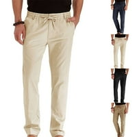 Muškarci Ljeto Chino Hlače Ležerne prilike izvlačenja elastične labave pantalone