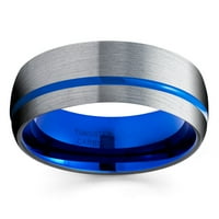 Blue Tungsten za vjenčani prsten za vjenčani prsten za angažman u jedinstvenim volfram prsten plava