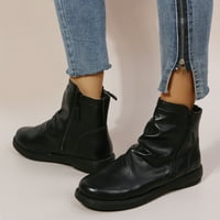 Jikolililili Žene Dvostruke patentne patentne patentke čizme Casual Boots Retro ravna dna cipele Jesen