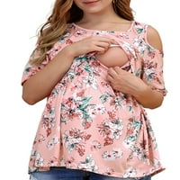 GVMFIVE ženske trudnice za starateljstvo za njegu majica dojenje s kratkim rukavima cvjetni vrhovi