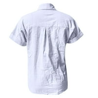 Amidoa Wemens Pamučna posteljina pamučna majica s kratkim rukavima Ljetni vrhovi ovratni slatki dame