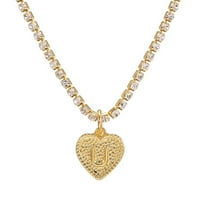 Lzobxe ogrlice za žene moda engleska slova breskva ogrlica za srce ženski ljubavni privjesak lanac poklon