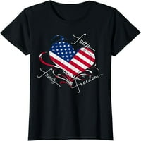 Faith Family Freedom USA zastava 4. jula Američka ženska majica za djevojke