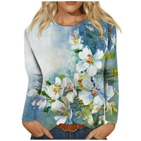 Feterrnal ženska modna casual dugih rukava pulover za print okrugli vrat Top bluza