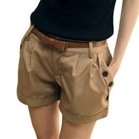 Wozhidaoke kratke hlače za ženske hlače za žene Žene Modni čvrsti Engleski stil Srednji struk Ležerne