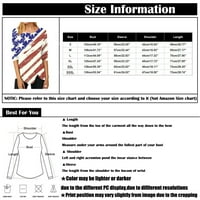 Hanas ženska zastava Sjedinjenih Država tiskana bluza okrugla vrat rukavac nepravilni hem meki vrhovi