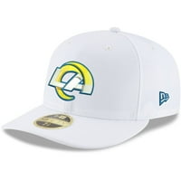 Muška nova era bijela Los Angeles Rams Omaha niskog profila 59fifty ugrađeni šešir