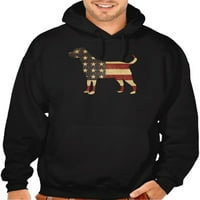 Muški američki pas USA zastava Black pulover Duks duksev 4x-veliki crni