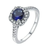 BAOCC pribor bijeli kamen, ručno izrađeni rez, vjenčani angažman nakit poklon prstena plava 7
