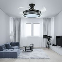 Wuzstar 42 stropni ventilator lagani okrugli luster za brzinu u boji za spavaću sobu dnevni boravak