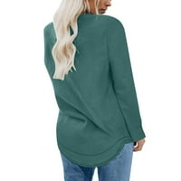 Vremenski pulover za žene Ležerne prilike moderne čvrste boje Bluze za okrugle vrata dugih rukava