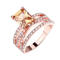 Prstenovi za ženski temperament Diamond Rose Jednostavni nakit Geometrijski zlatni prstenovi zvona u