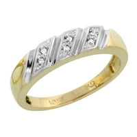 10k žuto zlatni ženski dijamantski vjenčani prsten širok veličine 7,5