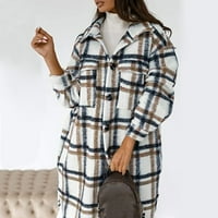 Fonxing Weekly ponude ženske majice s dugim rukavima otvorena prednja jakna kaput plaženi kaput dugačak