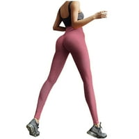 Tajice za žene Tummy Control čista boja vježba za podizanje stražnjice visoke struke teške joge hlače hlače