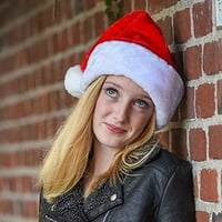 Grofry Božić Santa Claus Soft Fuzzy Plish Pompom za više puta za višekratnu upotrebu Kids Ceo Family Svečani Crveni bijeli božićni šešir Kostim Prop Božićni šešir