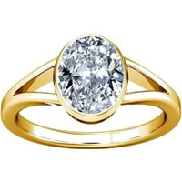 Divya Shakti 12.25-12. Karat American Diamond Oval Circon Panchdhatu prsten za muškarce i žene