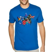 Xtrafly Odjeća Mens Hummingbird Leptir Cvijeće Vrtni poklon šarena CrewNeck majica